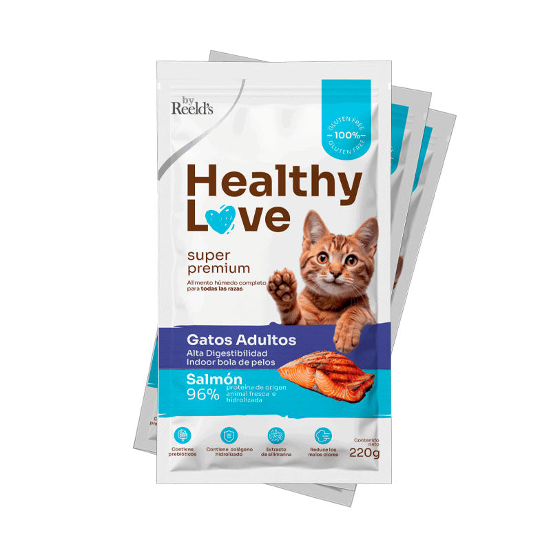 Healthy Love Gato Adulto 220 g Salmón 18 unidades