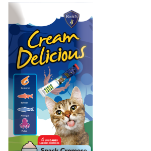 Cream Delicious Gato 4 Unidades 4 Sabores, Arenque, Salmón, Camarón y Pulpo