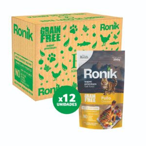 Ronik Grain Free Gato 200 g sabor Pollo 12 Unidades