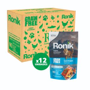 Ronik Grain Free Gato 200 g sabor Salmon 12 Unidades