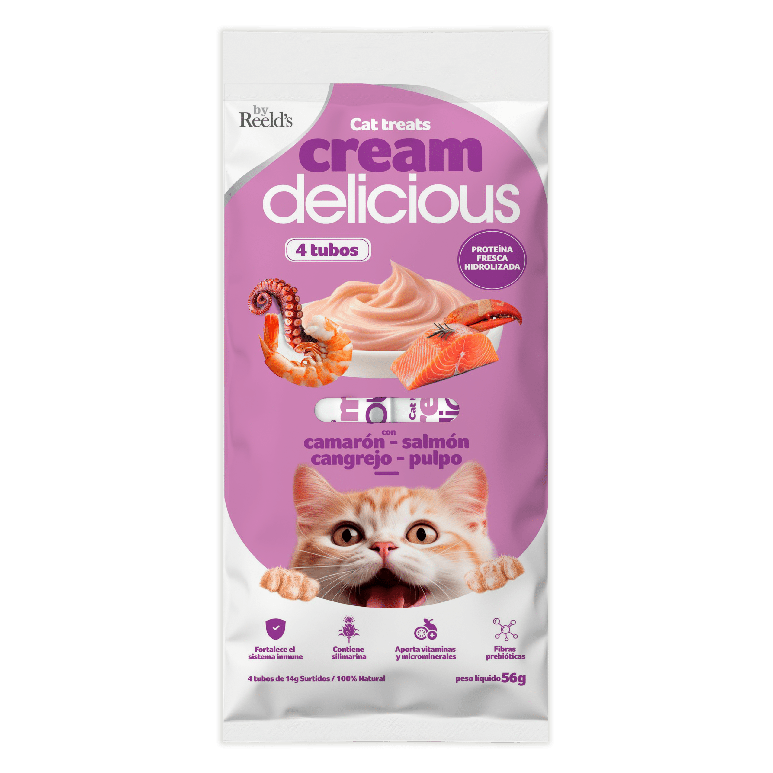 Cream Delicious 4 tubos surtido (camarón, salmón, cangrejo y pulpo) 56g